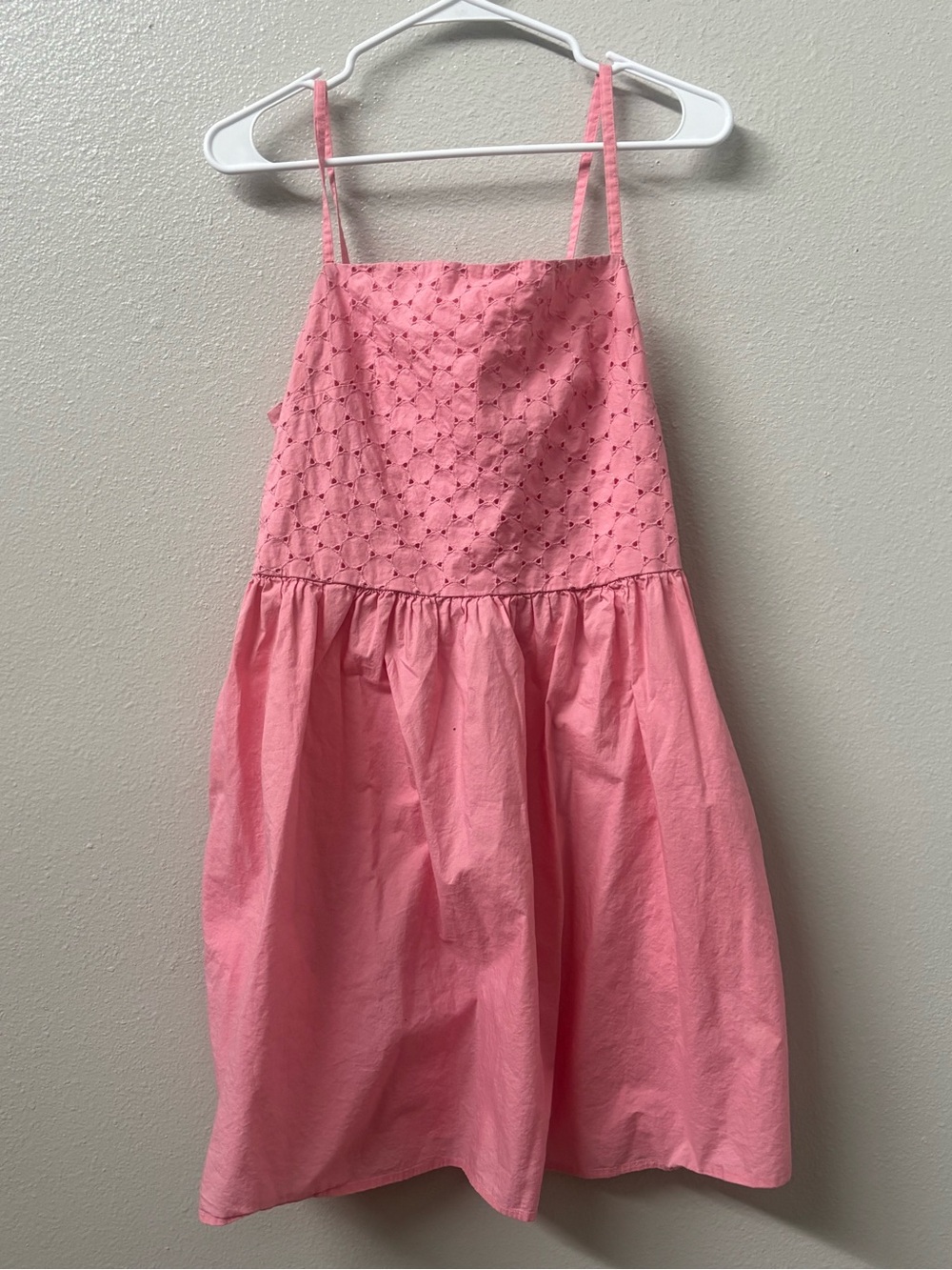 GAP Girls Pink Eyelet Cotton Sundress with Spaghetti Straps